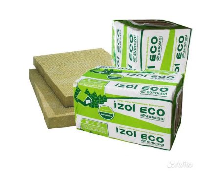 Каменная вата Евроизол IZOL ECO 30,  1000х600х100 мм  (4 плиты в упаковке; 2,4 м2; 0,24 м3)