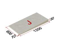 Плиты уклонообразующие LOGICPIR Slope 3.4 % (элемент J) СХМ/СХМ 1200х600х10-50 мм, уп
